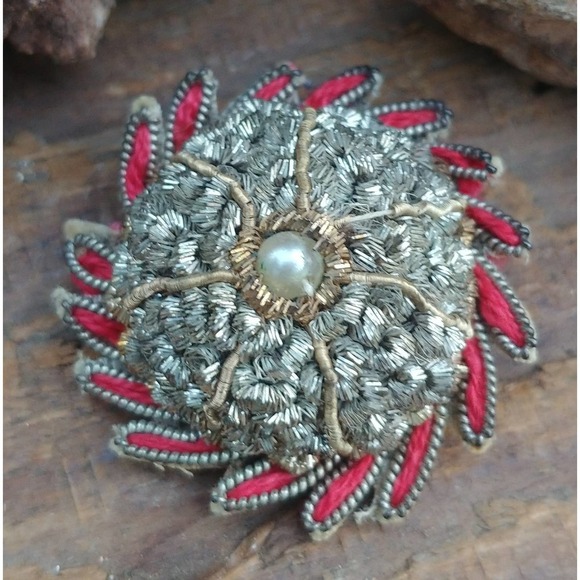 Vintage India Embroidered Brooch Pin Lot - Picture 4 of 9